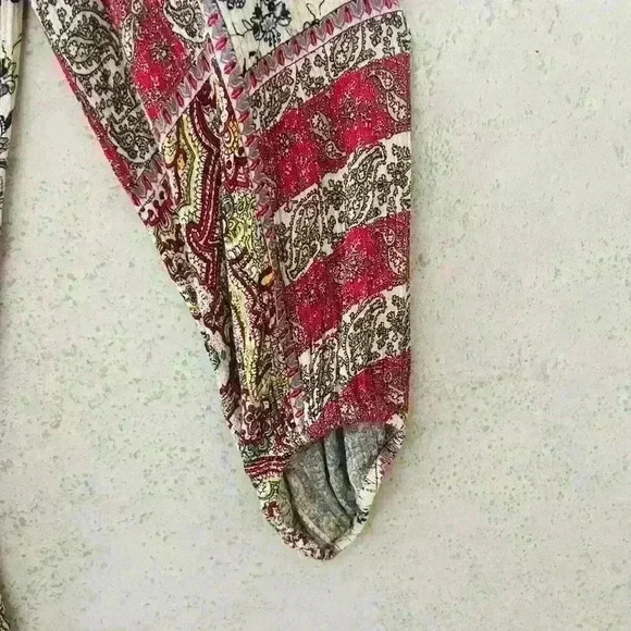 AMERICAN EAGLE OUTFITTERS BOHO COLORFUL LONG SLEEVE BEACHY VACATION ROMPER SIZE - Picture 3 of 7